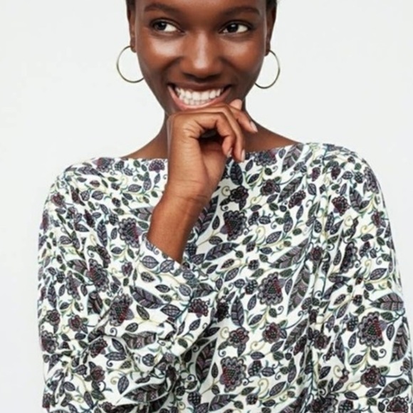 J. Crew Tops - J. Crew floral drapey boatneck blouse